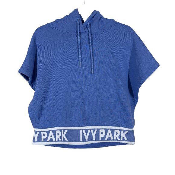 Ivy Park - Beyoncé Blue & White Cropped Backless Sleeveless Hoodie Women's XL - Picture 1 of 5